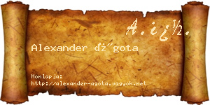 Alexander Ágota névjegykártya