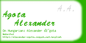agota alexander business card